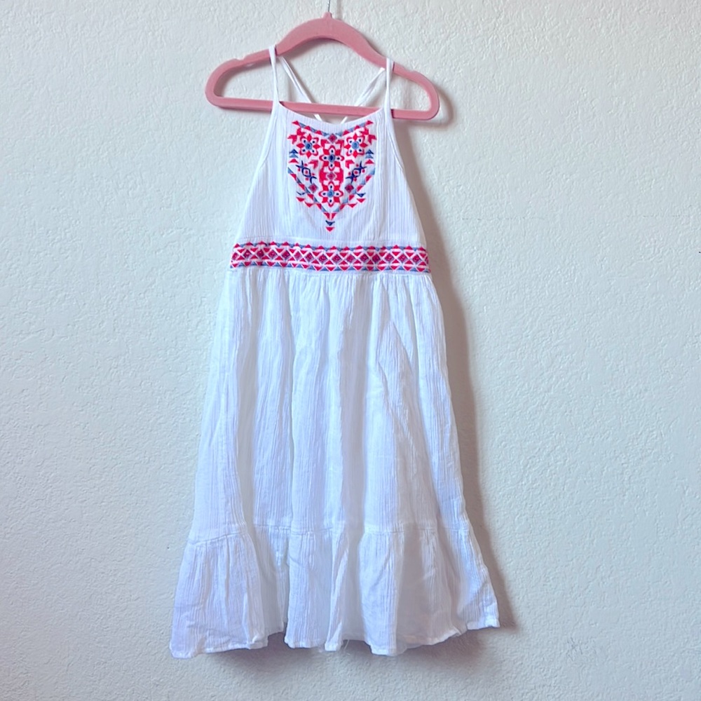 NWOT White Dress with colorful details